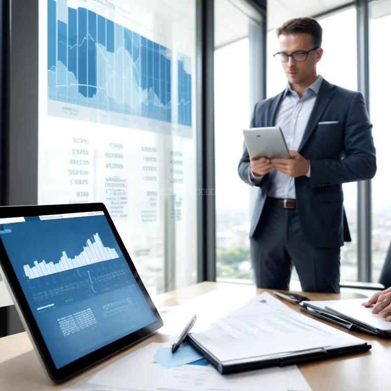 VisionJOneのサービス利用中のビジネスマンのイメージ