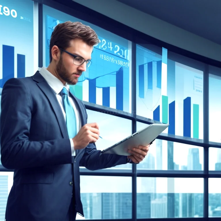 財務計画を立てるビジネスマン